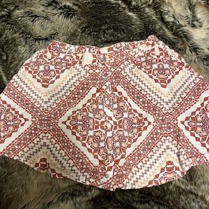 Express Patterned Button Down Mini Skirt